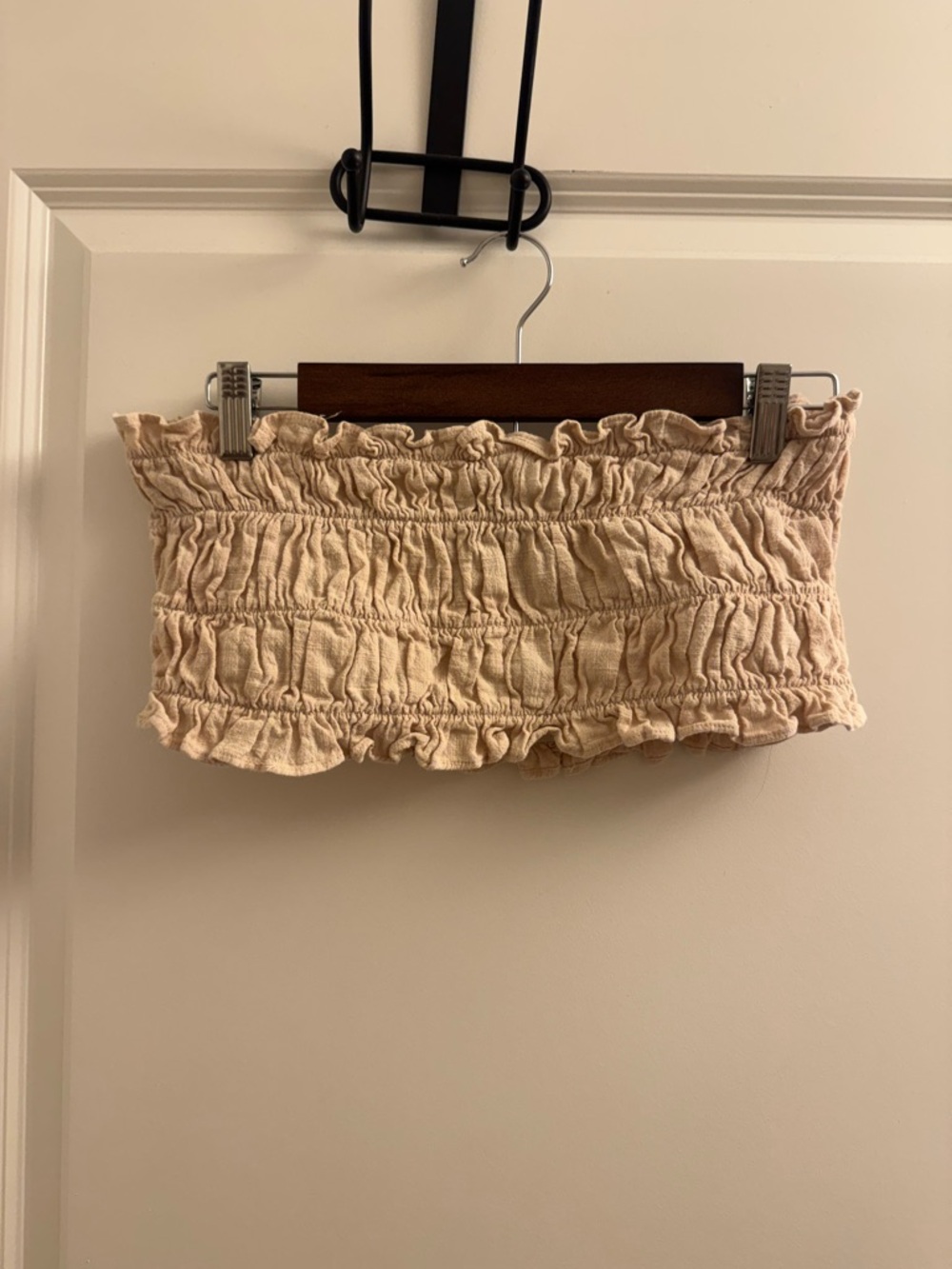 ASOS Cream Smocked Strapless Tube Top 100% Cotton